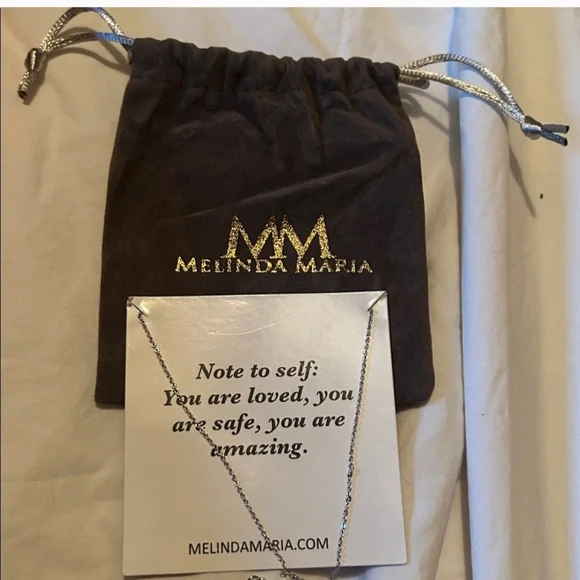 Melinda Maria Silver and Gold Safety Pin Necklace - Picture 2 of 2